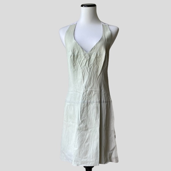Halter Dress Suede Illia Light Sage Green Size 8-10 Racerback - Picture 1 of 8
